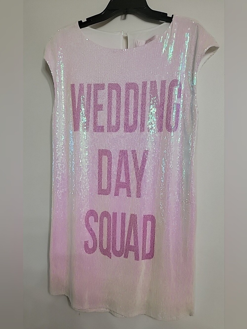 Sequin 'WEDDING DAY SQUAD' Pink Dress